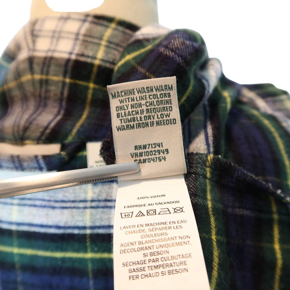 LL BEAN Scotch Tartan Plaid Flannel Cotton Full Length Bath Robe Size S Cozy - Picture 8 of 8